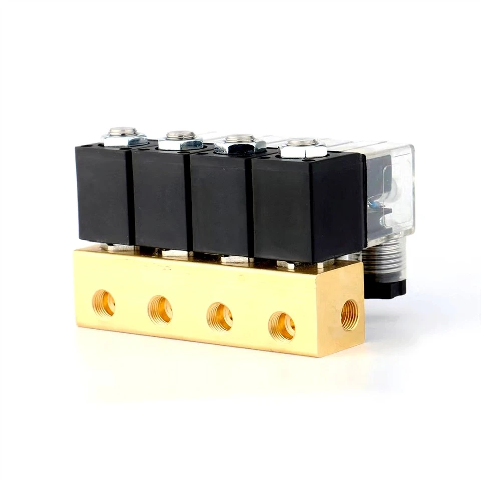 Válvula solenoide de latón con colector